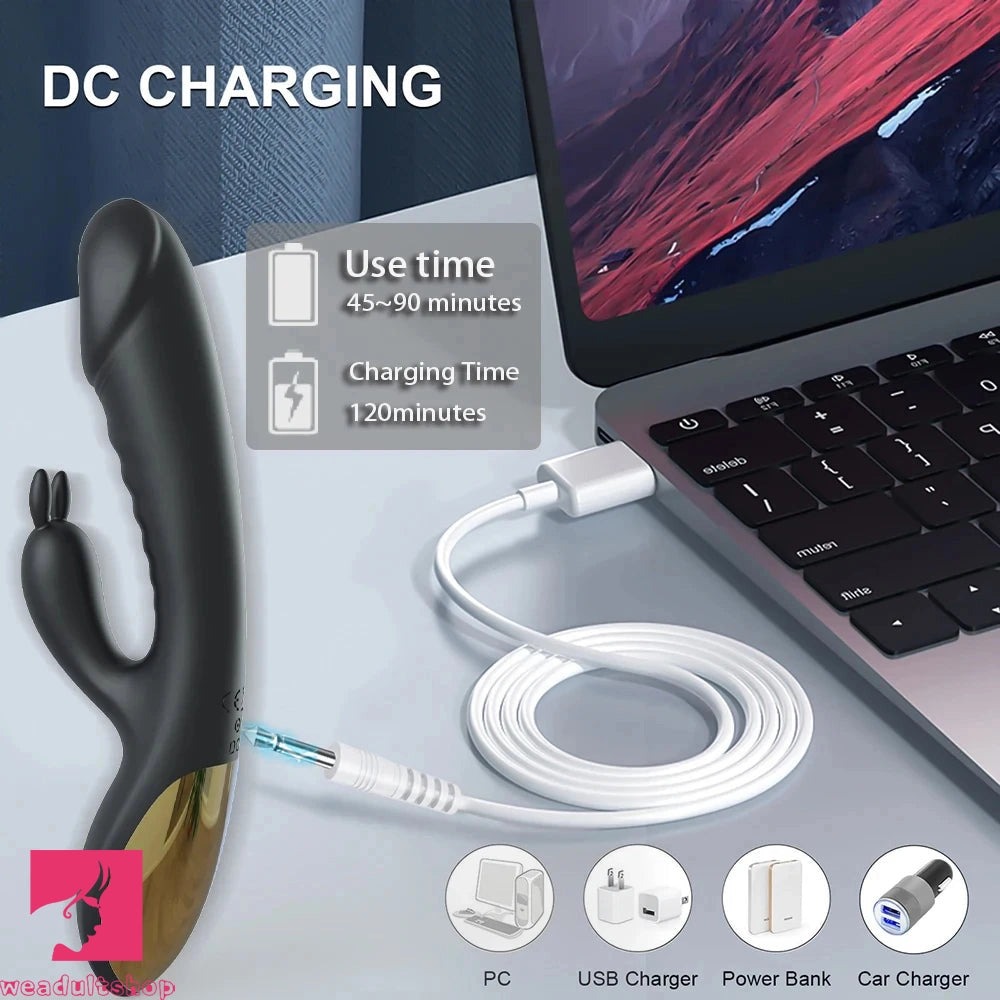 8.2in Rabbit Vibrator Double End G Spot Cock Dildo Clitoral Stimulator