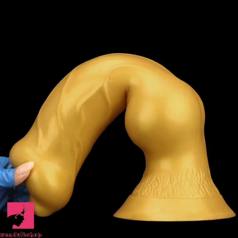 14.76in Golden Silicone Soft Huge Thick Dog Knot Dildo For Real Pleasure