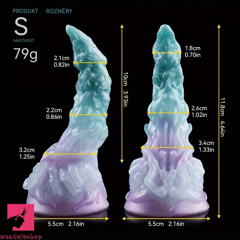 4.64in 5.82in 7in 9.44in Fantasy Odd Soft Curved Monster Creature Dildo