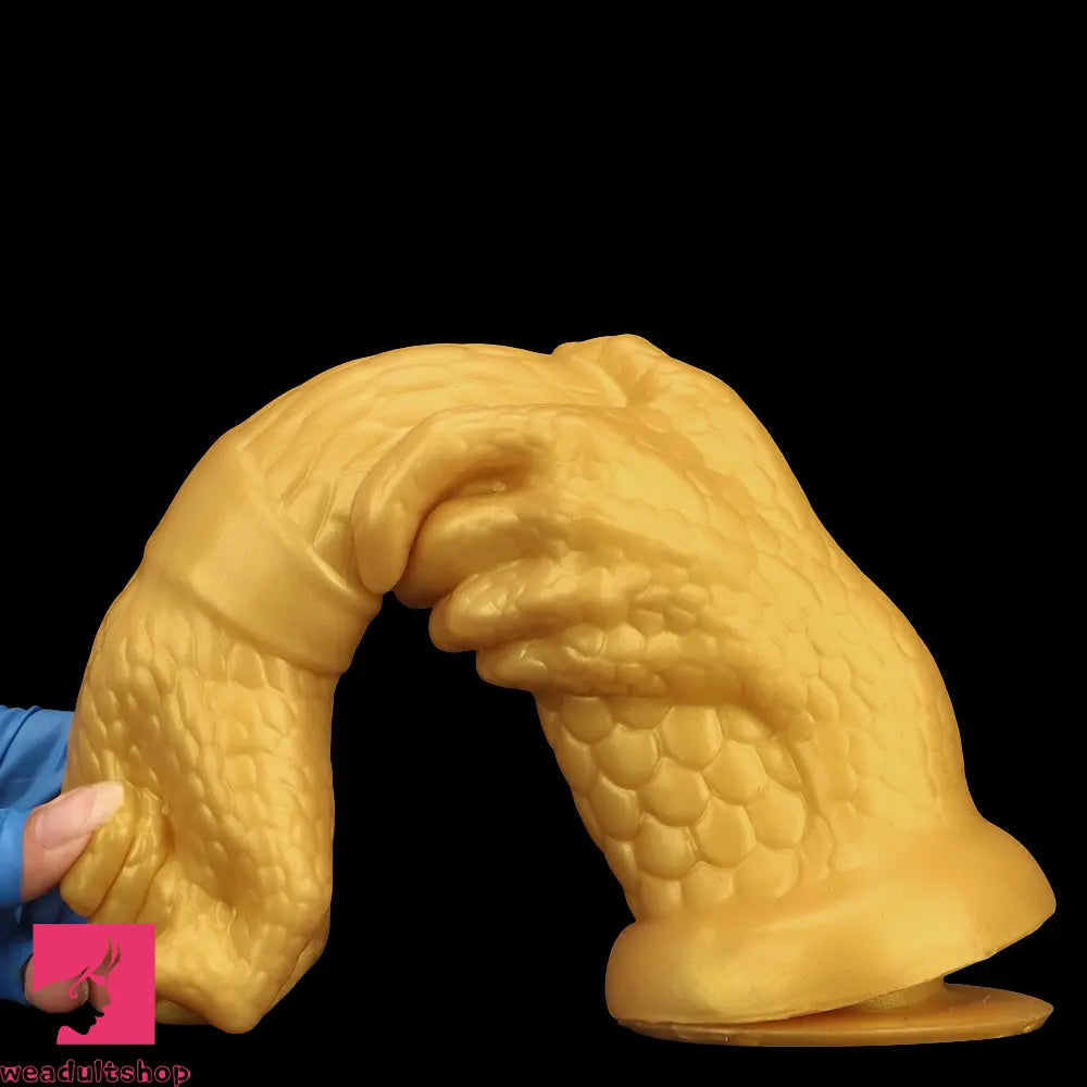 13in Golden Silicone Fist Large Prosthetic Arm Hand Dildo For Fist Hand