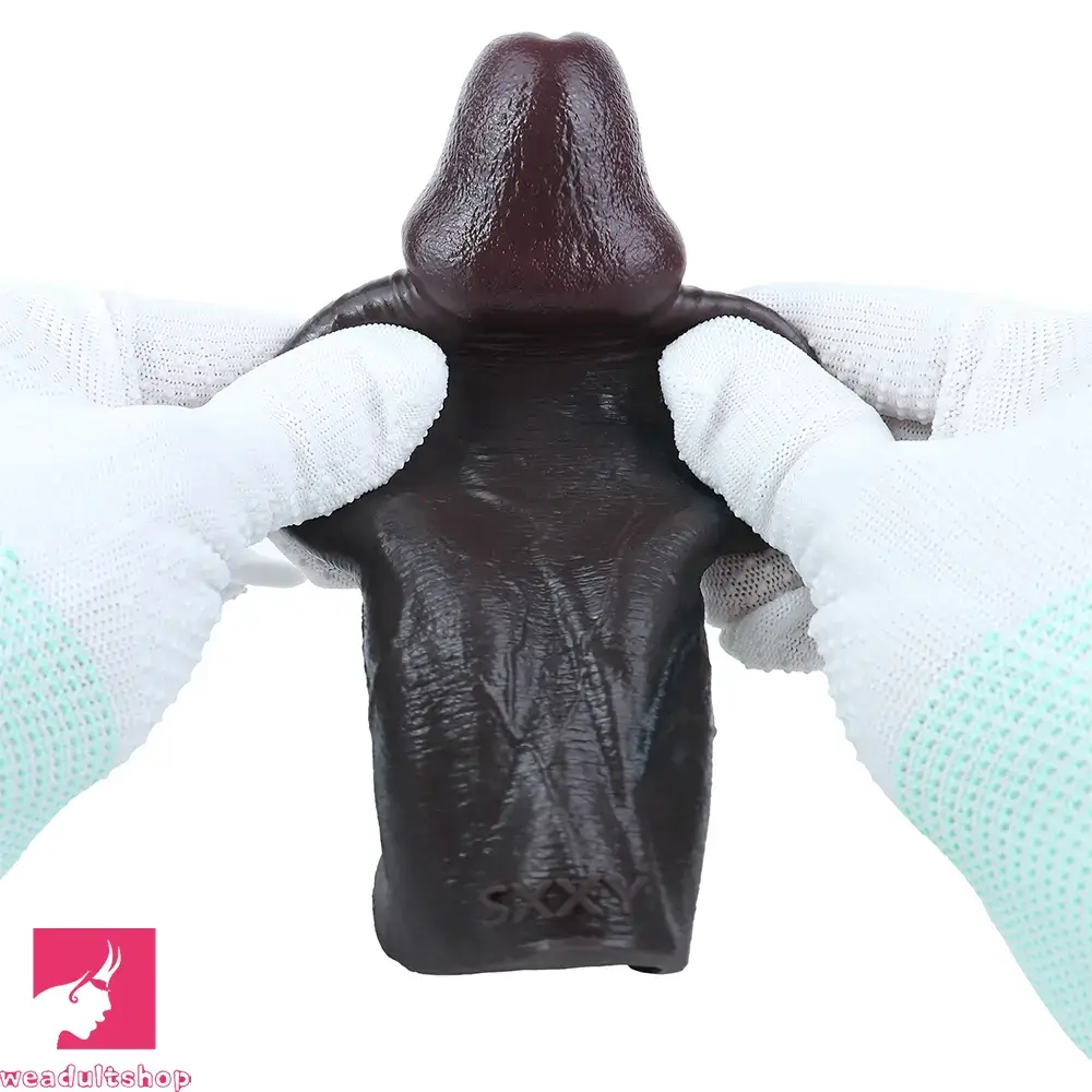 6.22in Silicone Realistic Cock Ring Dildo Sleeve Soft Real Penis Sleeve