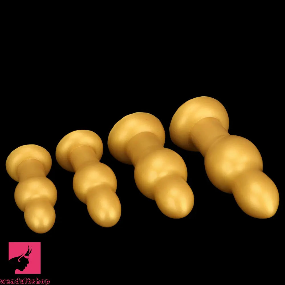 4.53in 5.12in 6.1in 7.48in Silicone Gold Calabash Brothers Alien Anal Dildo