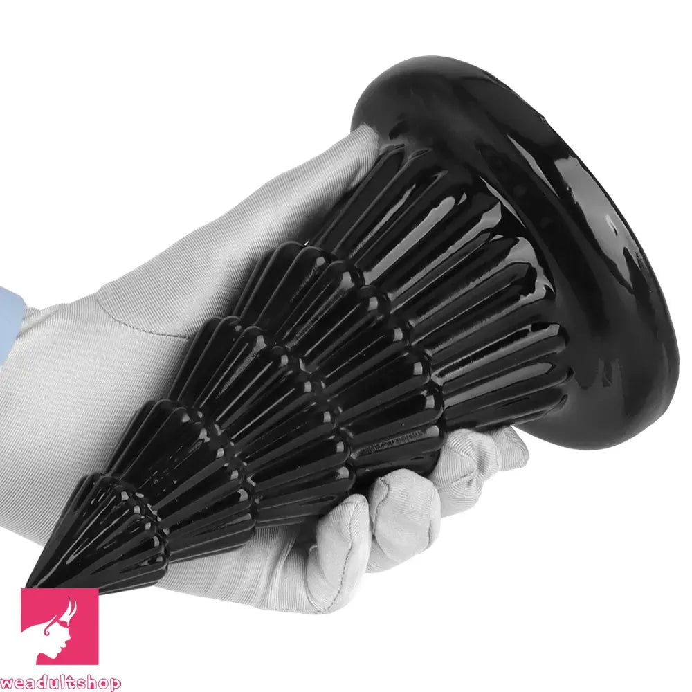 7.67in Christmas Tree PVC Black Extra Butt Plug Cock Dildo With Suction Cup