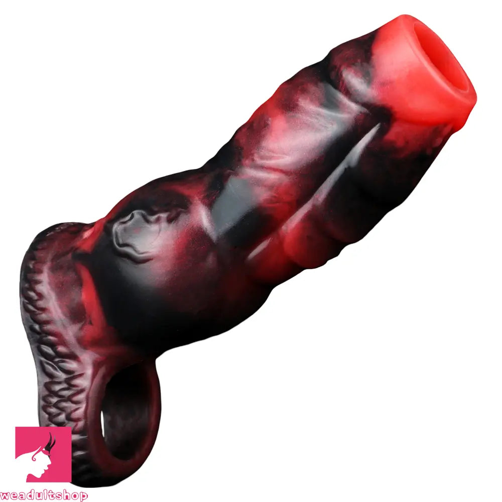 3.62in 4.72in 5.51in 6.69in Knot Animal Soft Dildo Sleeve Penis Extender