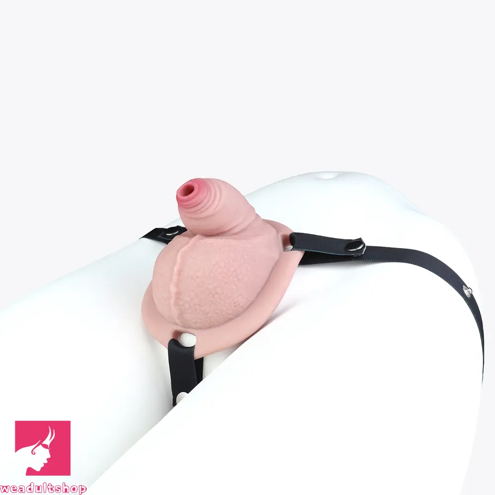 3.38in Real Hollow Chastity Cage Dildo Male Cock Female Masturbator