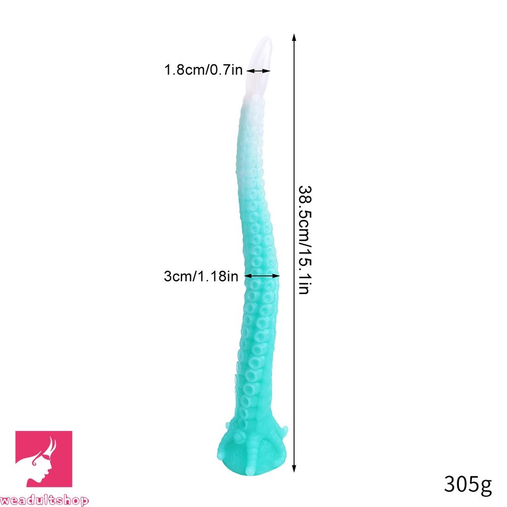 15.1in 17.3in Luminous Silicone Soft Long Big Tentacle Octopus Penis Dildo