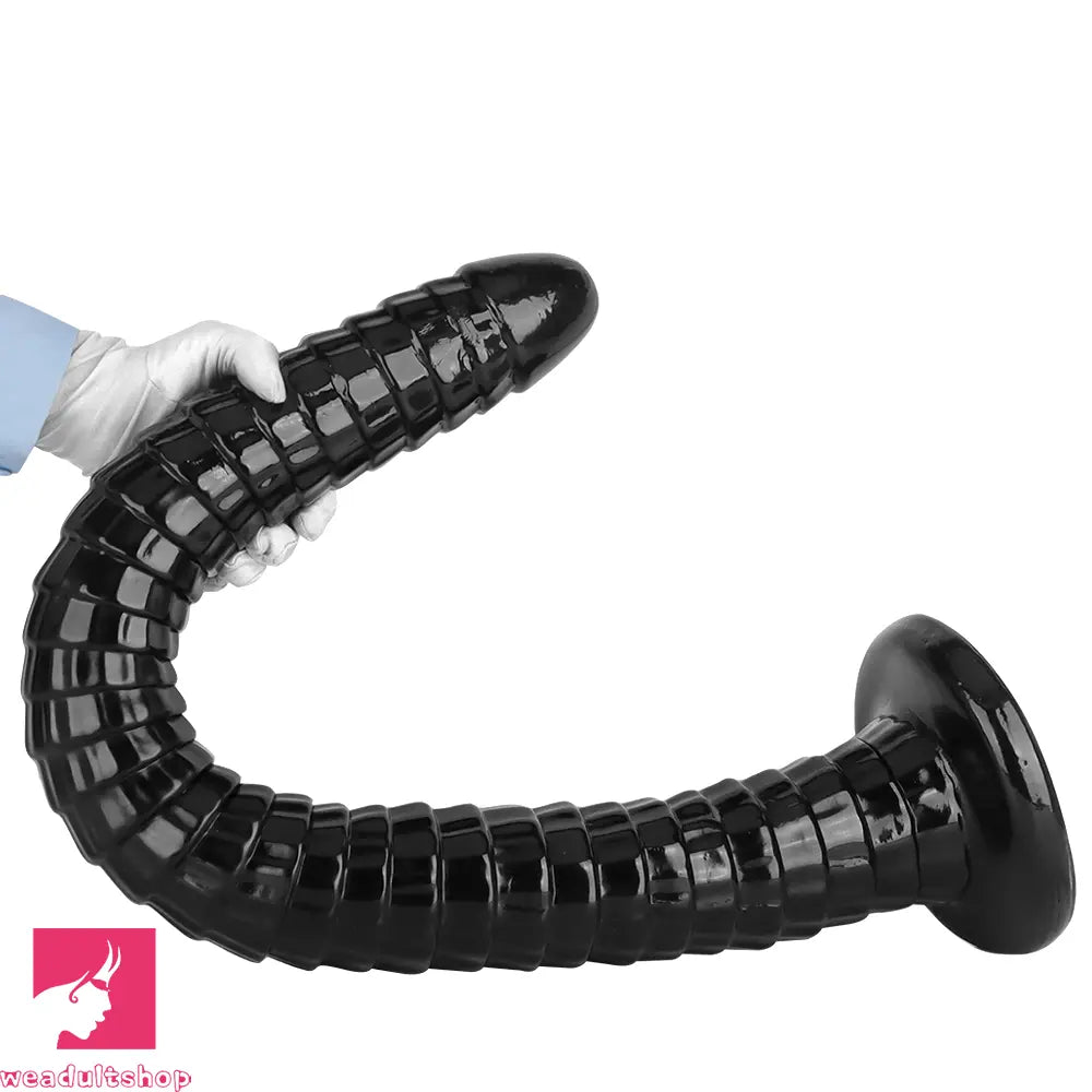 31.5in Black PVC Huge Long Masturbator For Women Gay Dildo Cock Toy