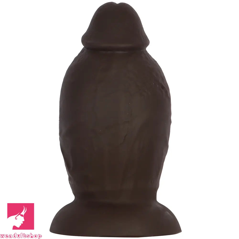 5.9in 8.66in 10.03in Coffee Eggless Large Anal Plug Penis Silicone Anal Dildo