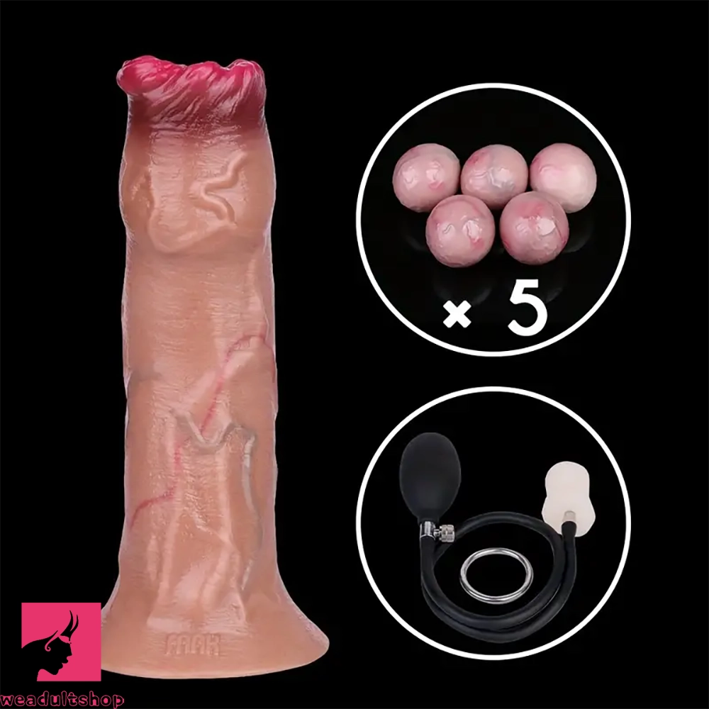 6.57in Silicone Ovipositor Expandable Dildo Realistic Penis Foreskin Tunnel