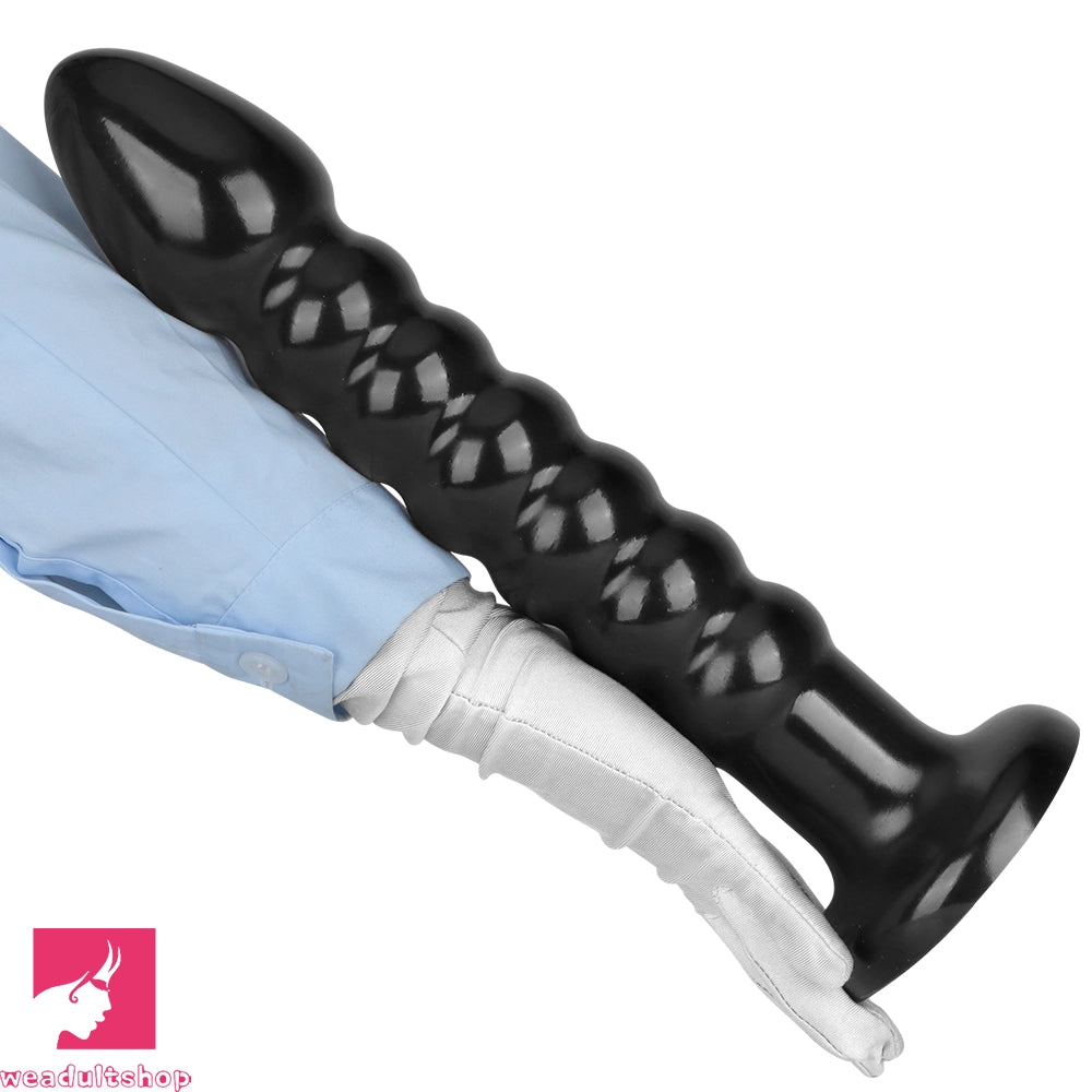 11.02in 14.56in Black Extra Long Large Thick Anal Bead Plug Dildo Sex Toy