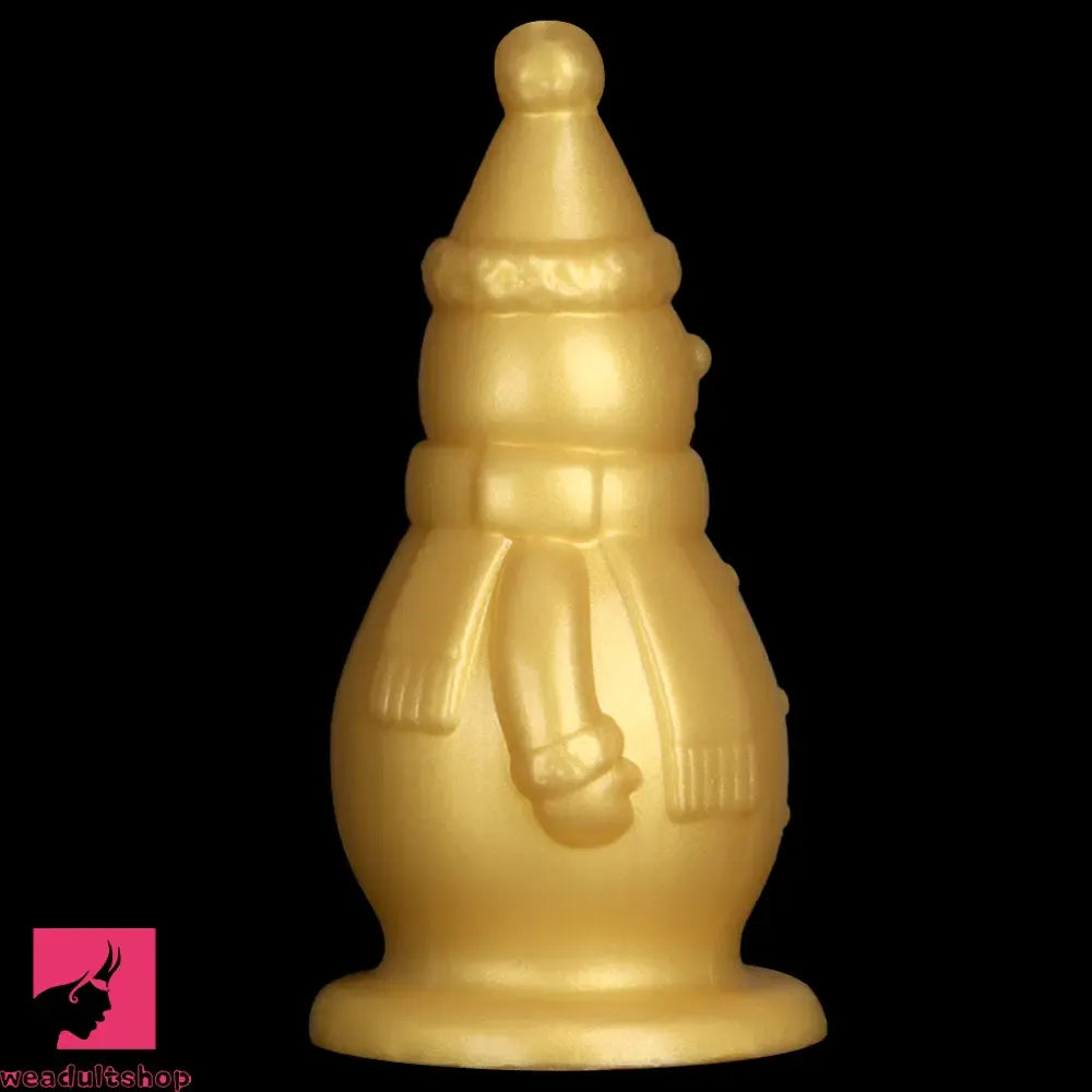 6.3in Snowman Silicone Soft Extra Golden Butt Plug Dildo For Clit Flirting