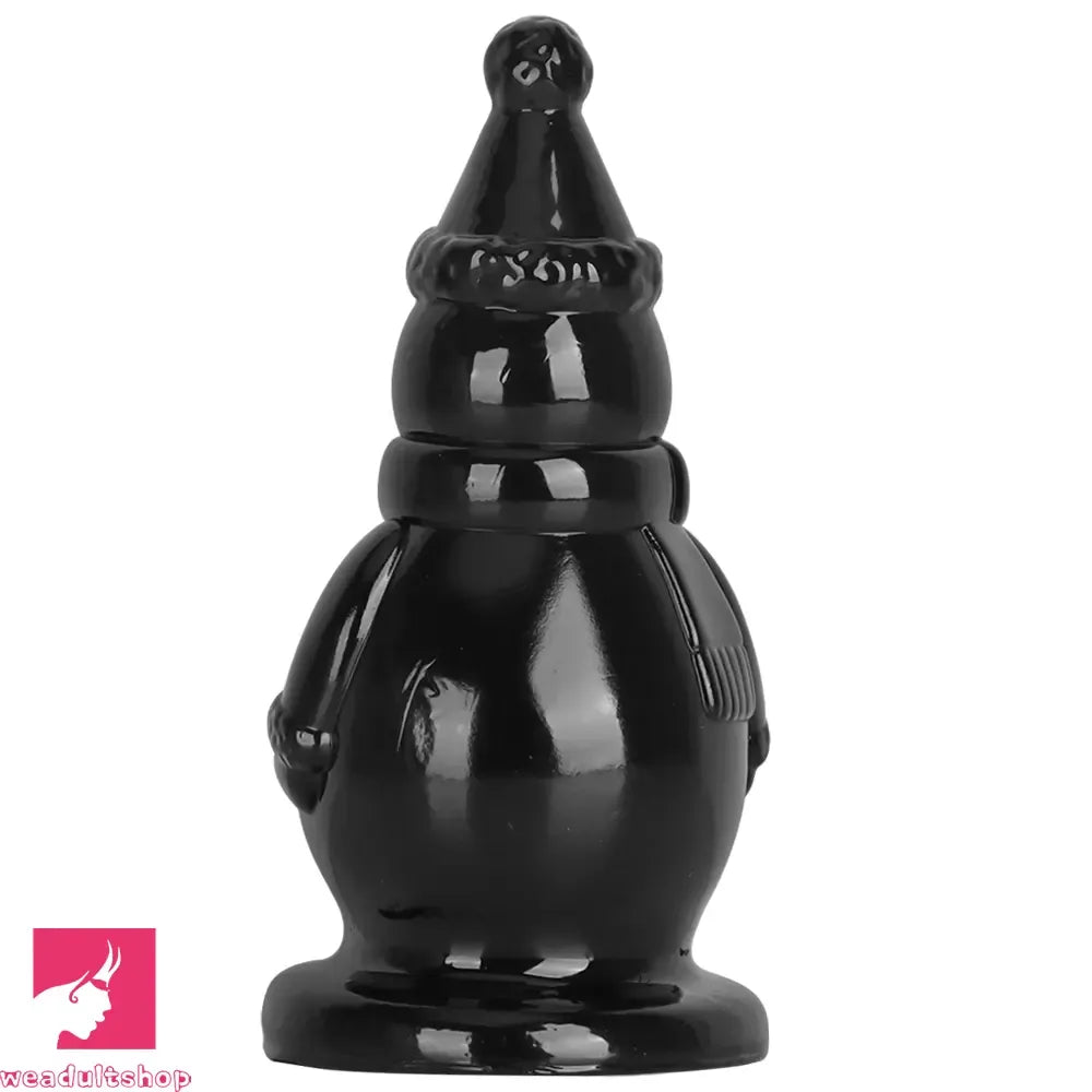 6.3in Snowman PVC Black Fantasy Odd Butt Plug Dildo For Sex Flirting