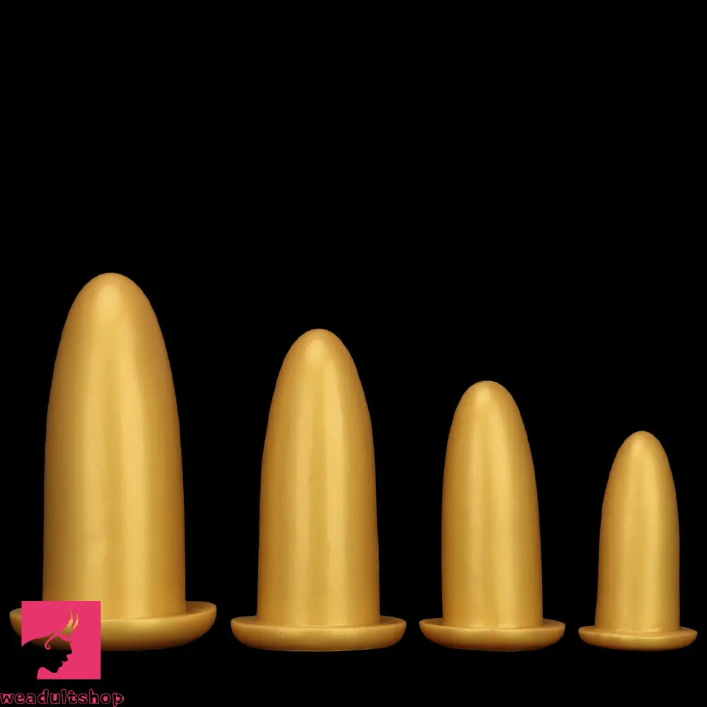 4.72in 5.7in 7.08in 8.26in Gold Silicone Soft Thick Missile Design Dildo Toy