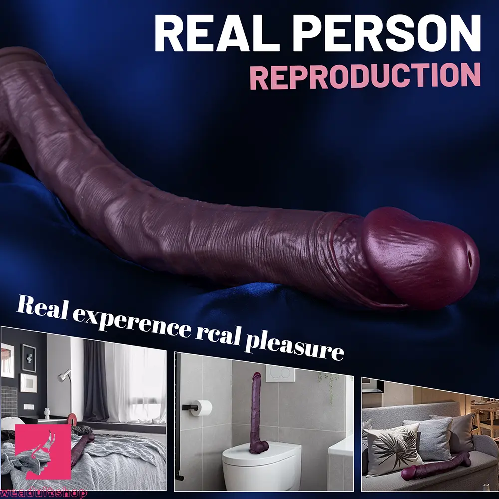 16.54in Extra-long Dual-Density Liquid Silicone Soft Huge Anal Dildo