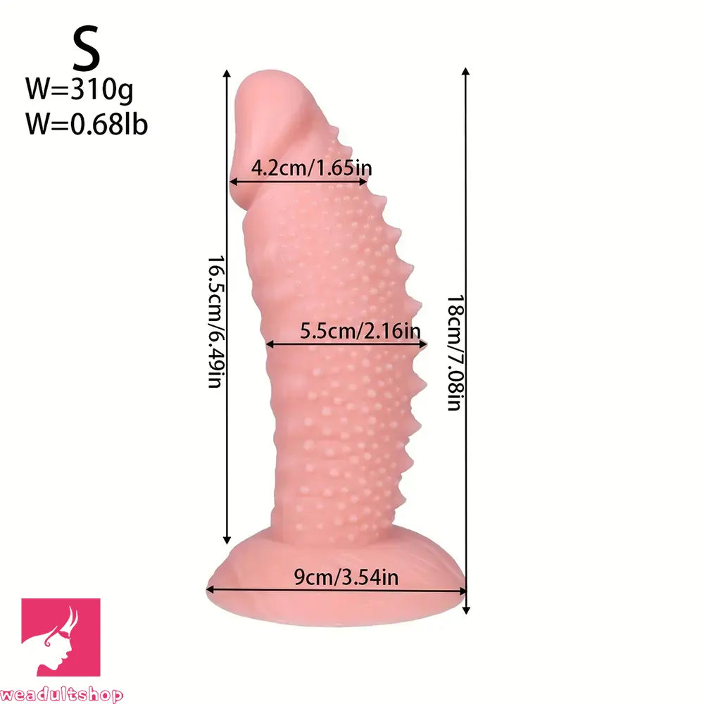 7.08in 8.66in 10.23in 11.81in 13.38in PVC Monster Large Barbed Particles Dildo