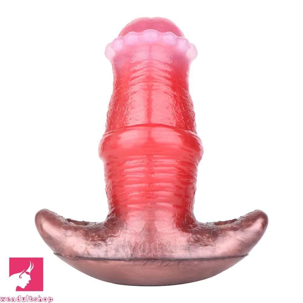 2.91in-8.85in Horse Cock Wearable Gag Fox Tail Vibrator Anchor Cock Dildo