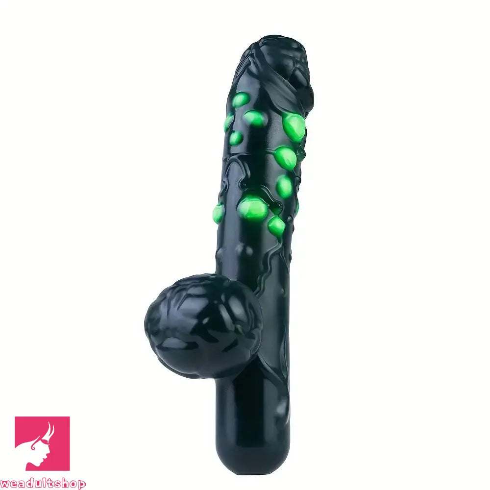 8.46in Liquid Silicone Soft Fantasy Spiked Handle Dildo Handy Masturbator