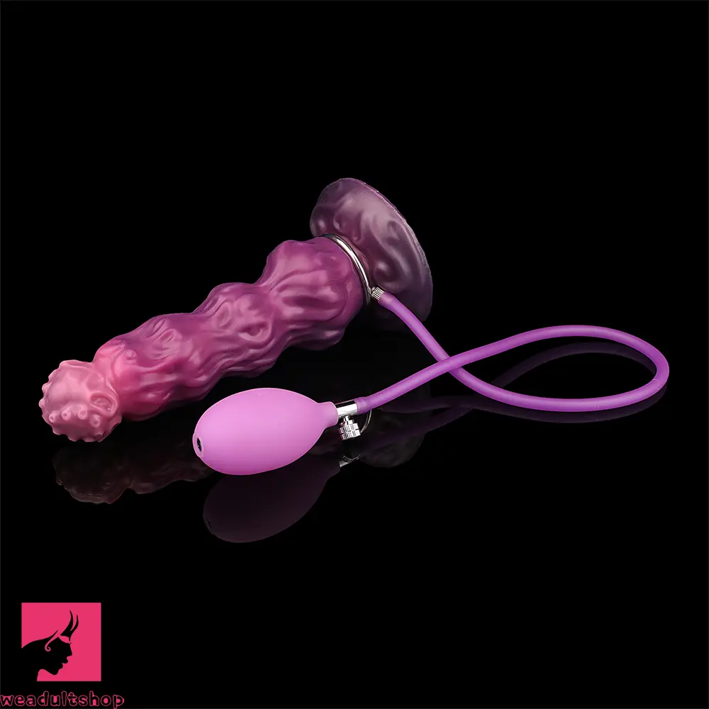 9.68in Inflatable Silicone Soft Big Fantasy Odd Dildo Penis Sex Simulator