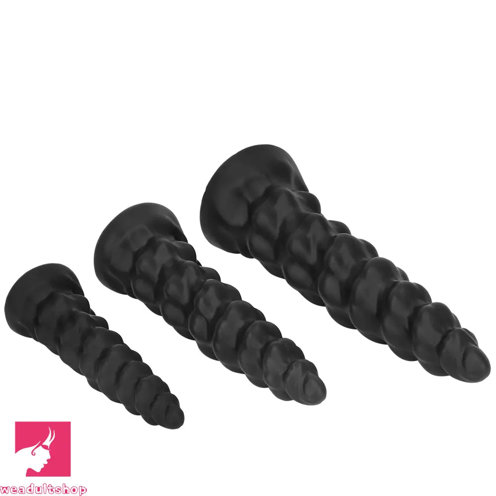 7.28in 9.44in 11.61in Black Big Fantasy Odd Silicone Soft Dildo For Sex Toy