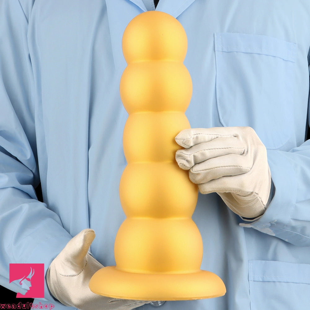 7.08in 9.05in 10.62in Silicone Soft Five-Bead Pull-Bead Butt Plug Cock Dildo