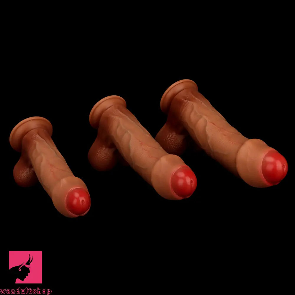 9.44in 11.02in 12.59in Liquid Silicone Foreskin Uncut Soft Real Dildo