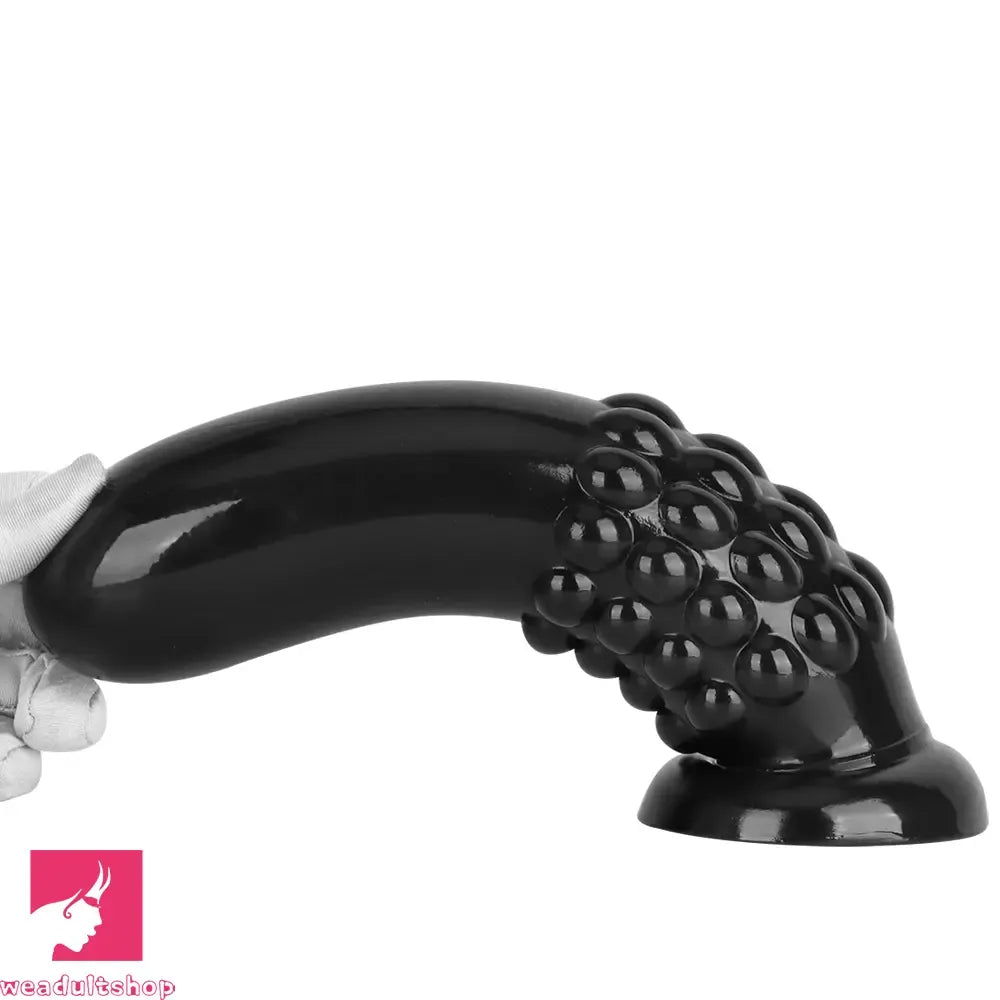9.84in PVC Spiked Anal Plug Big Black Bold Design Dildo Couples Love Toy