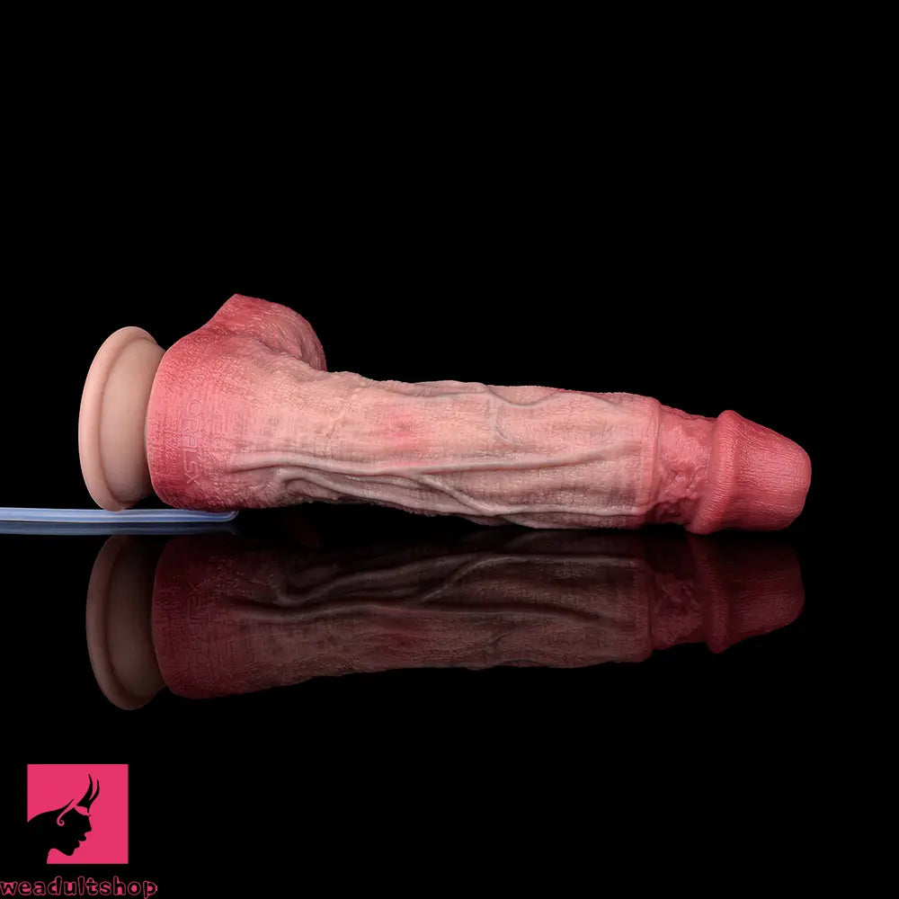 10.12in Couple Sex Game Toy Dual Density Silicone Ejaculating Real Dildo