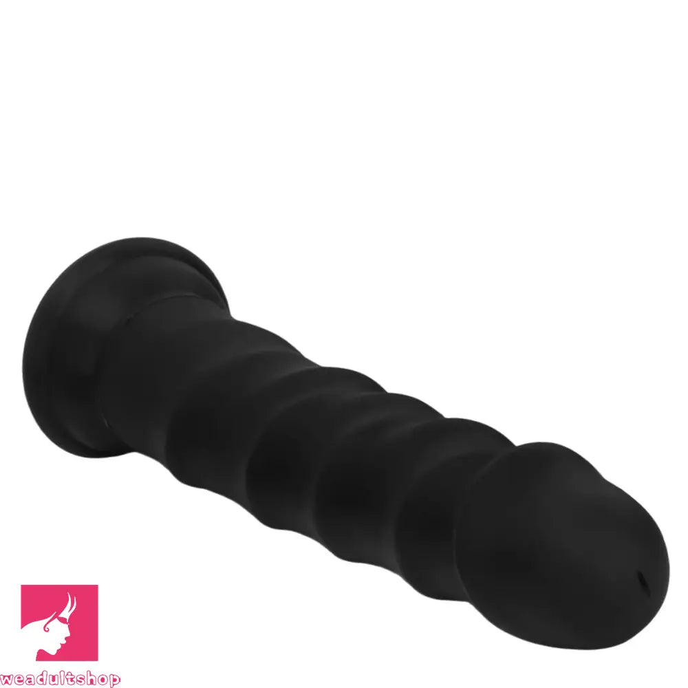 6.69in 8.46in 9.84in Black Mushroom Head Silicone Soft Dildo For Sex