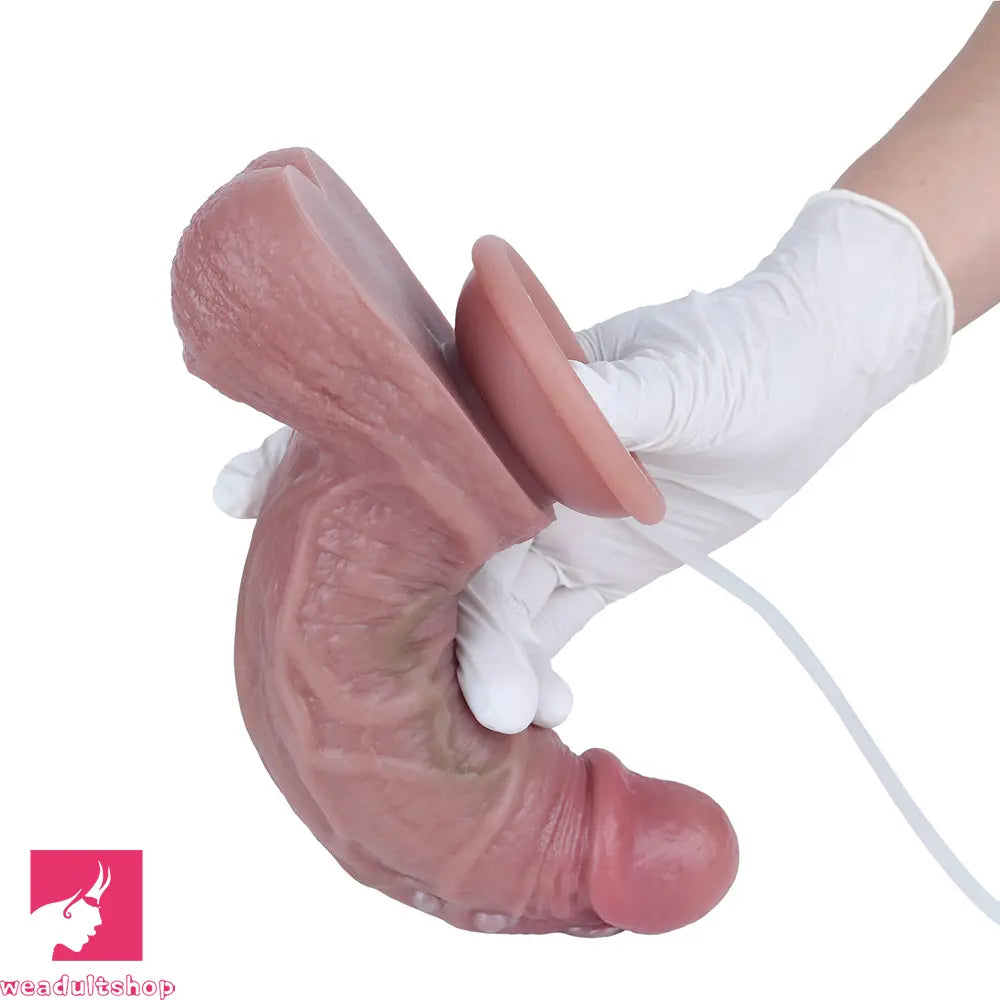 6.49in Double Layer Squirting Strap on Dildo For Male Female Adult Toy