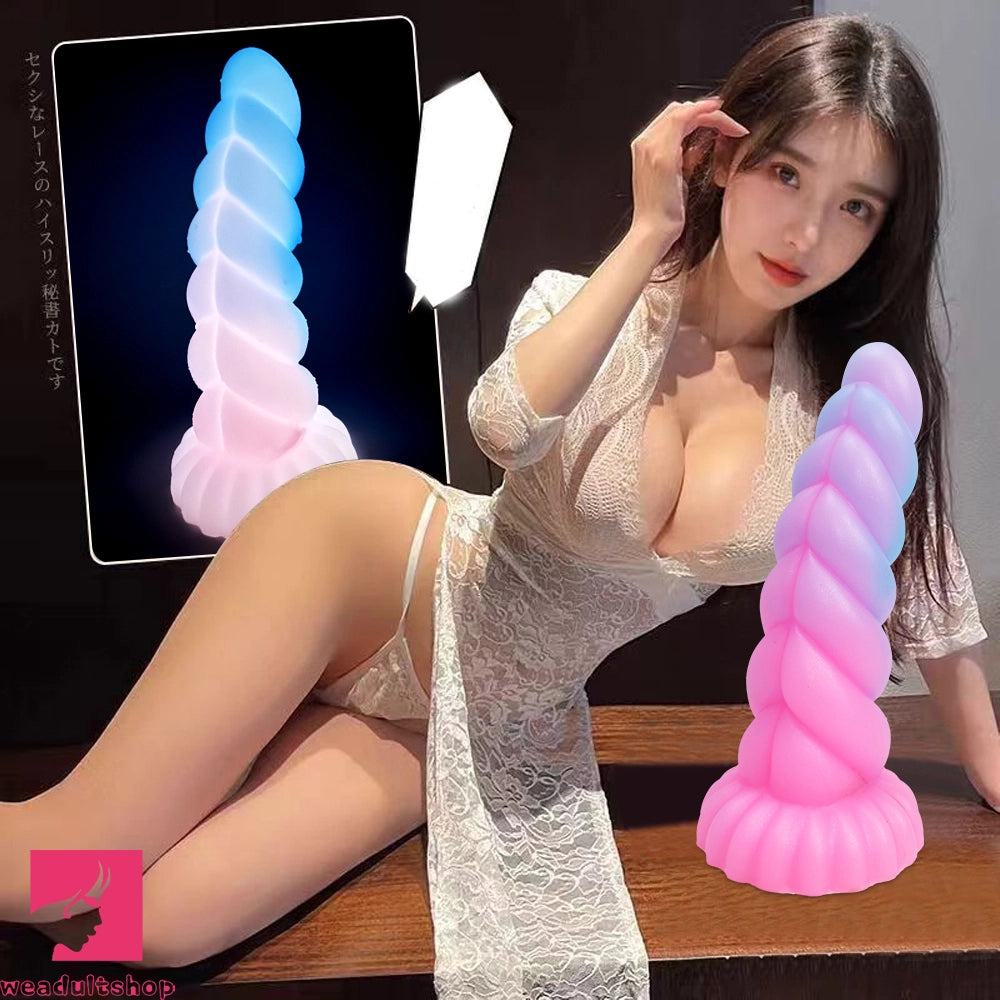 8.26in Fantasy Luminous Silicone Soft Dildo For Women Clit Masturbation