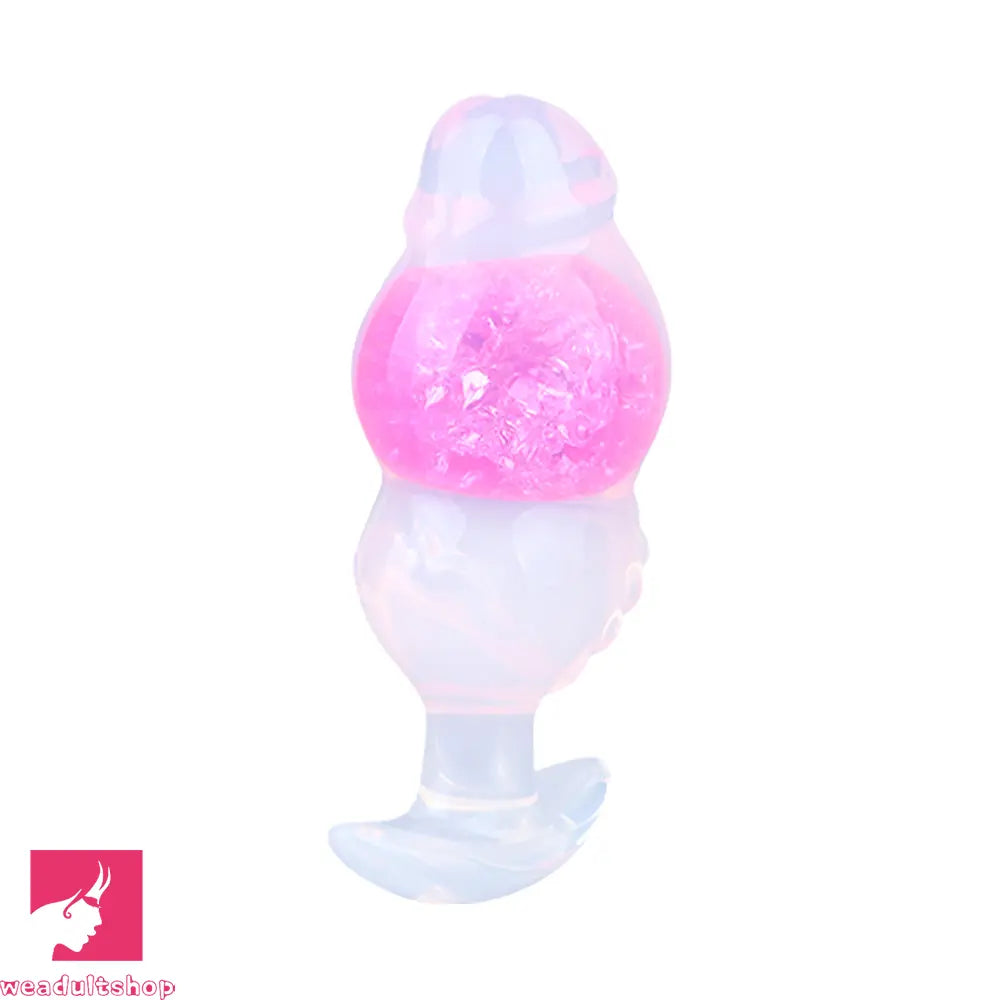 5.63in Luminous Silicone Anal Beads Dildo Anal Cock Toy With Anchor