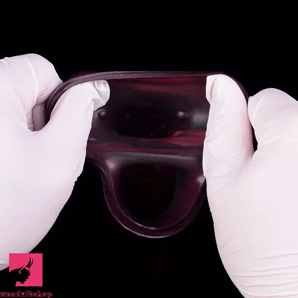 5.98in Silicone Dog Cock Hollow Sleeve Knot Dildo With Cock Ring For Clit