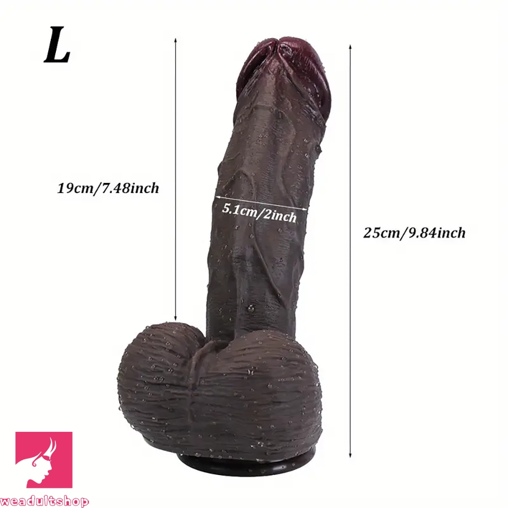 9.05in 9.84in 11.42in 12.6in Realistic Large Soft Silicone Cock Dildo