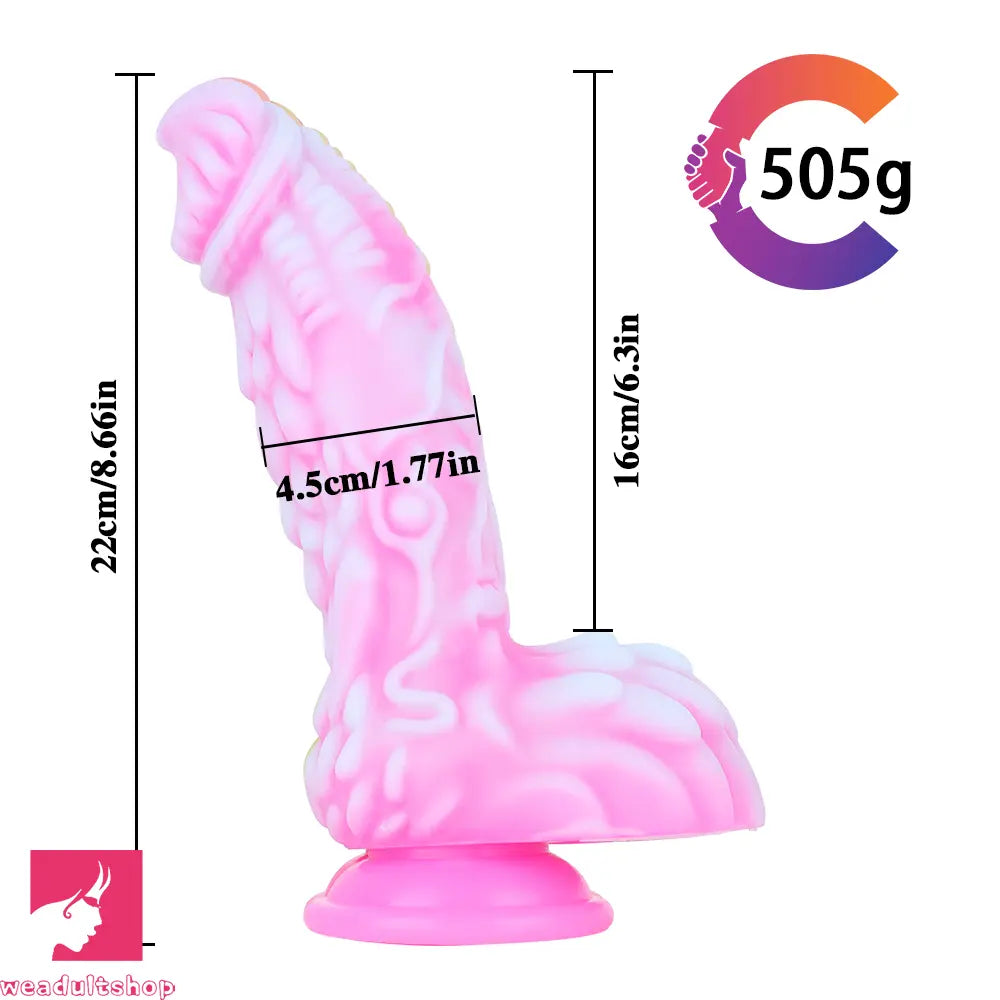 8.66in Dragon Monster Liquid Silicone Soft Big Dildo For Cock Pleasure