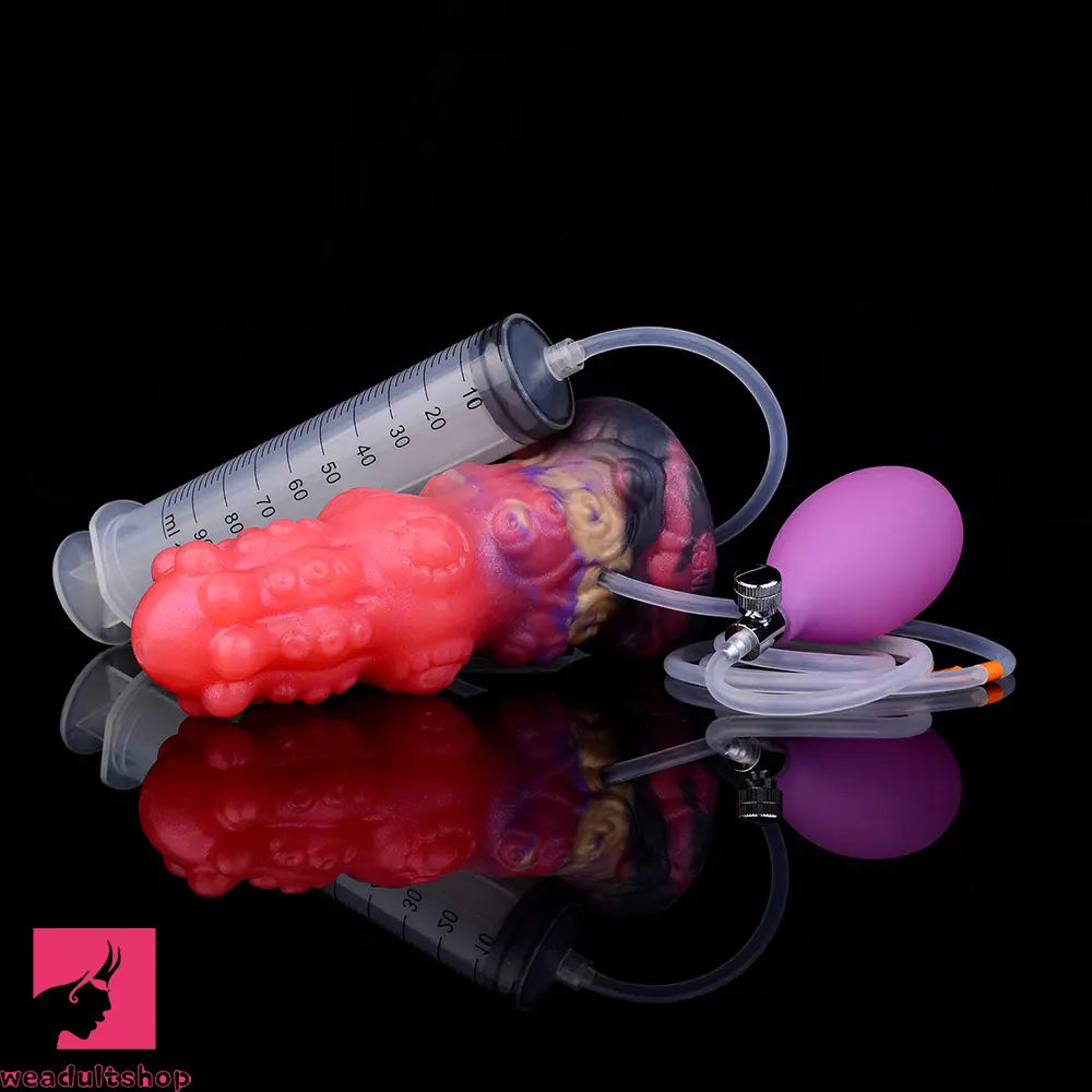 5.91in Fantasy Weird Silicone Soft Inflatable Spraying Water Dildo For Sex