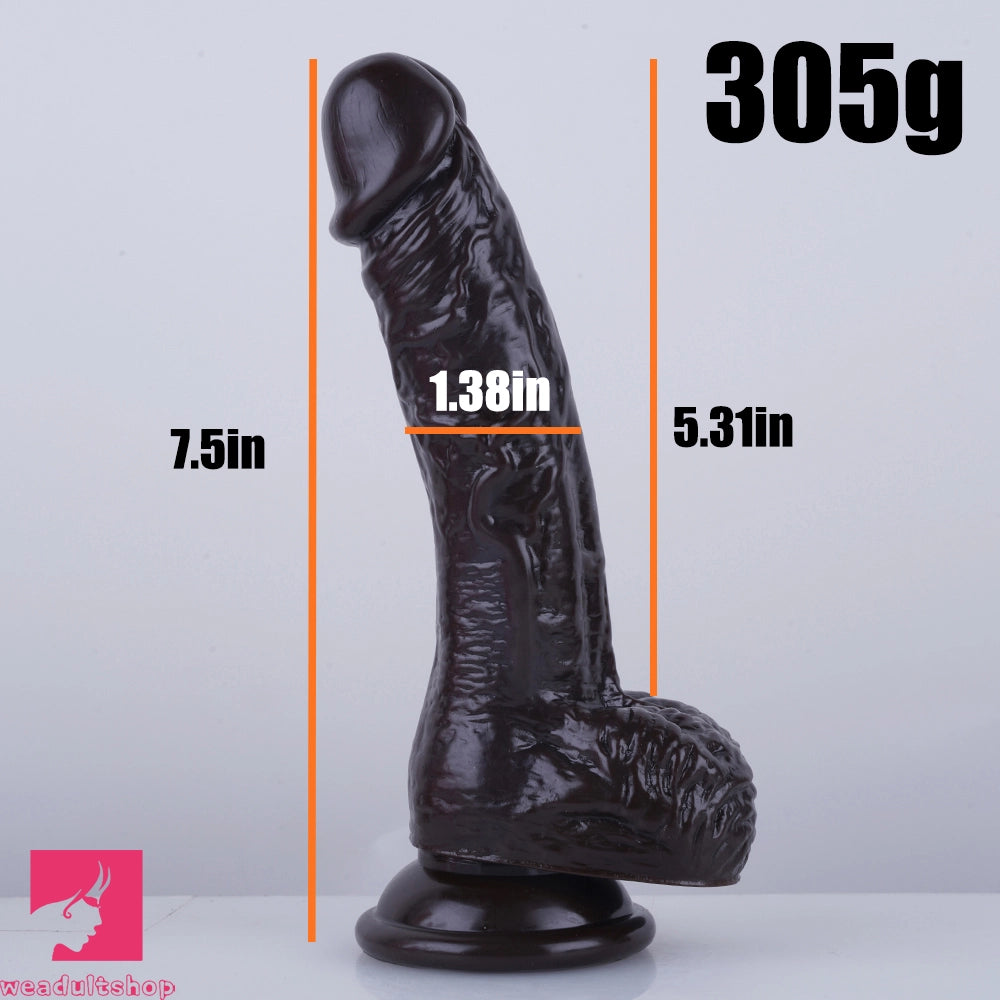 7.5in Curved PVC Female Masturbator Suction Cup Dildo Clitoral Stimulator