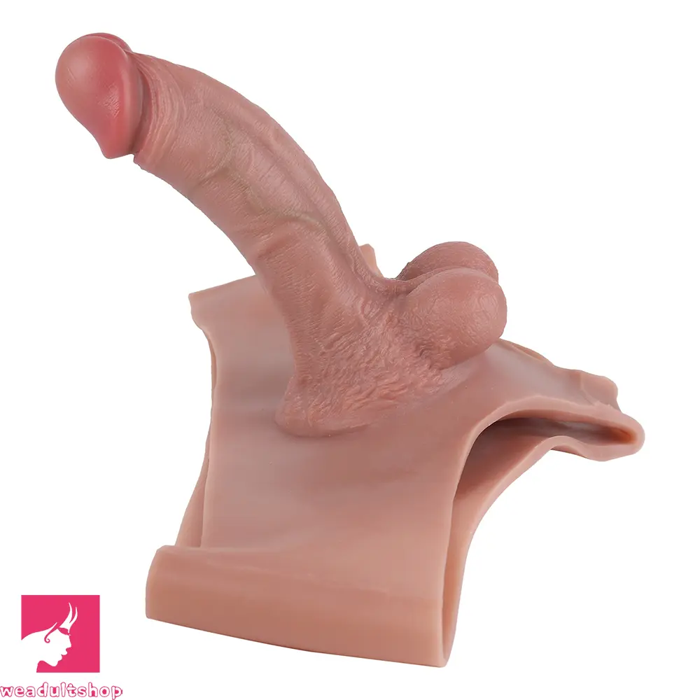 8.07in Hollow Penis Dildo Sleeve Silicone Soft Pants For Thicken Supplies