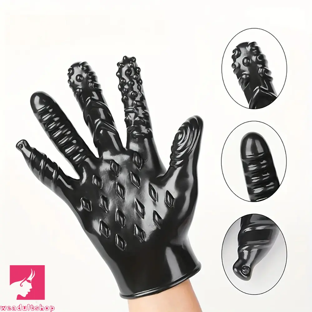 8.3in Finger Spiked Dildo Glove For Manual Massage Stimulating Clit Toy