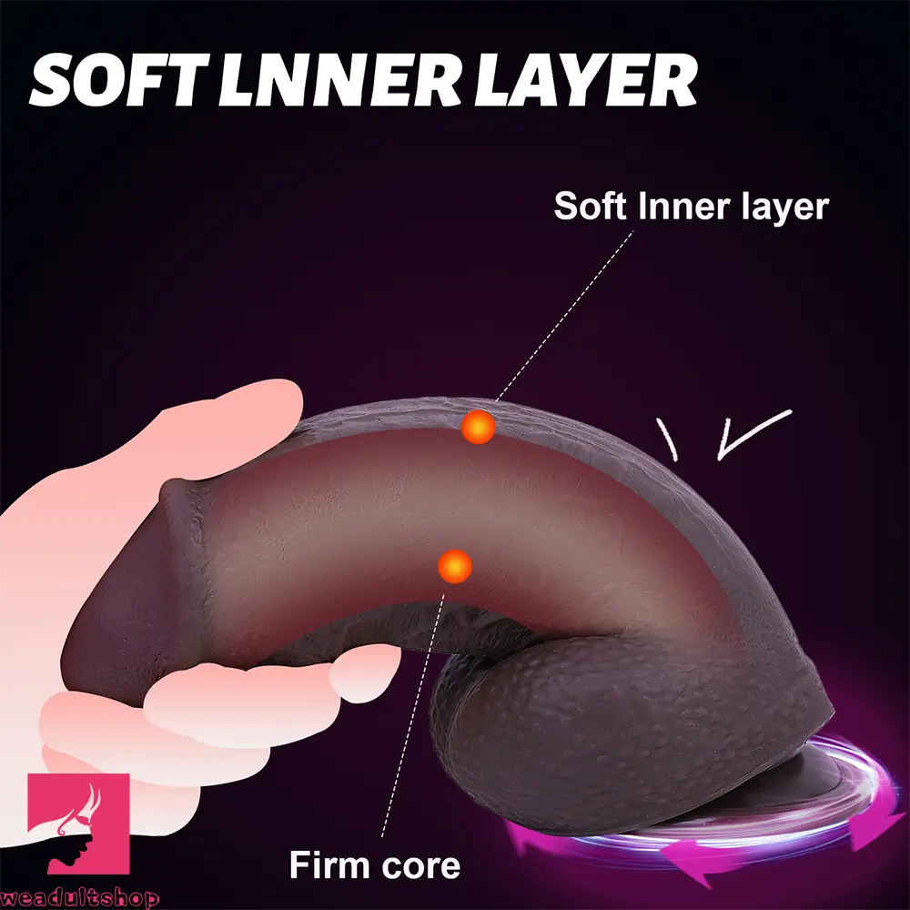 8in Silicone Soft Thick Lifelike Dildo For Female Masturbation Cock Toy