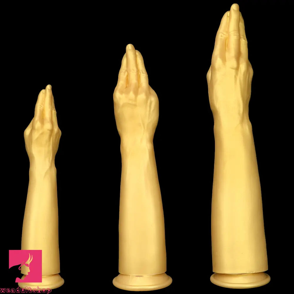 12in 14.17in 16.73in Gold Silicone Fisting Arm Ashes Grade Anal Cock Dildo