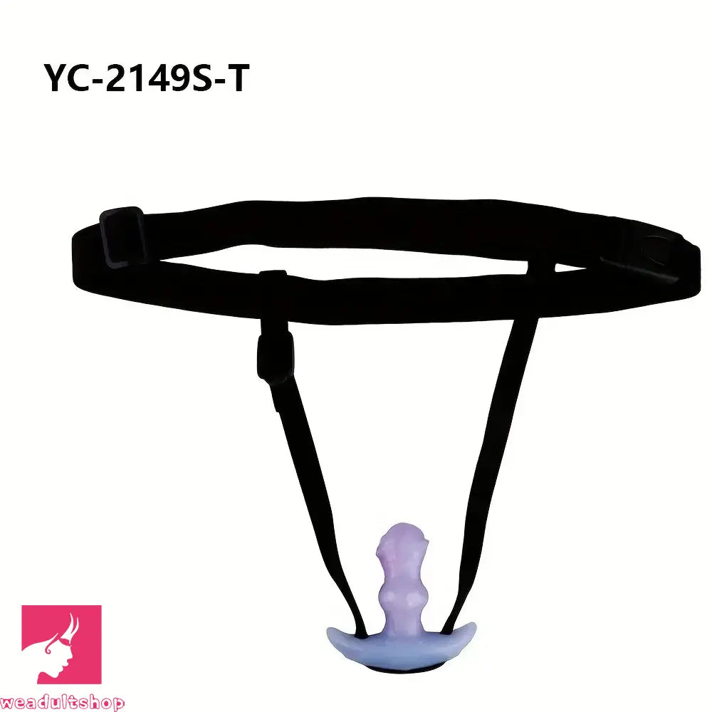 2.95in 3.9in 5.12in Small Sea Jade Anal Knot Silicone Soft Strap on Dildo