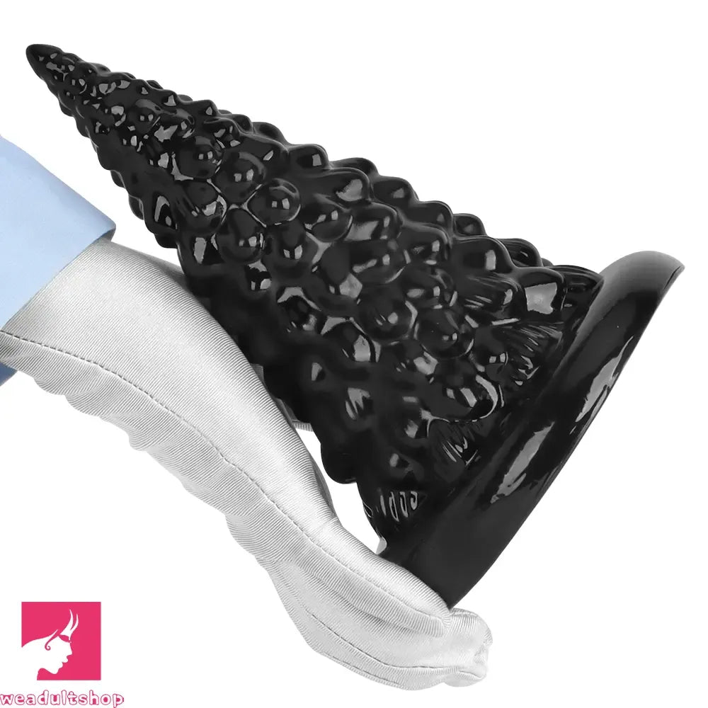 7.87in Black PVC Thick Anal Plug Anal Expansion Suction Cup Clit Dildo