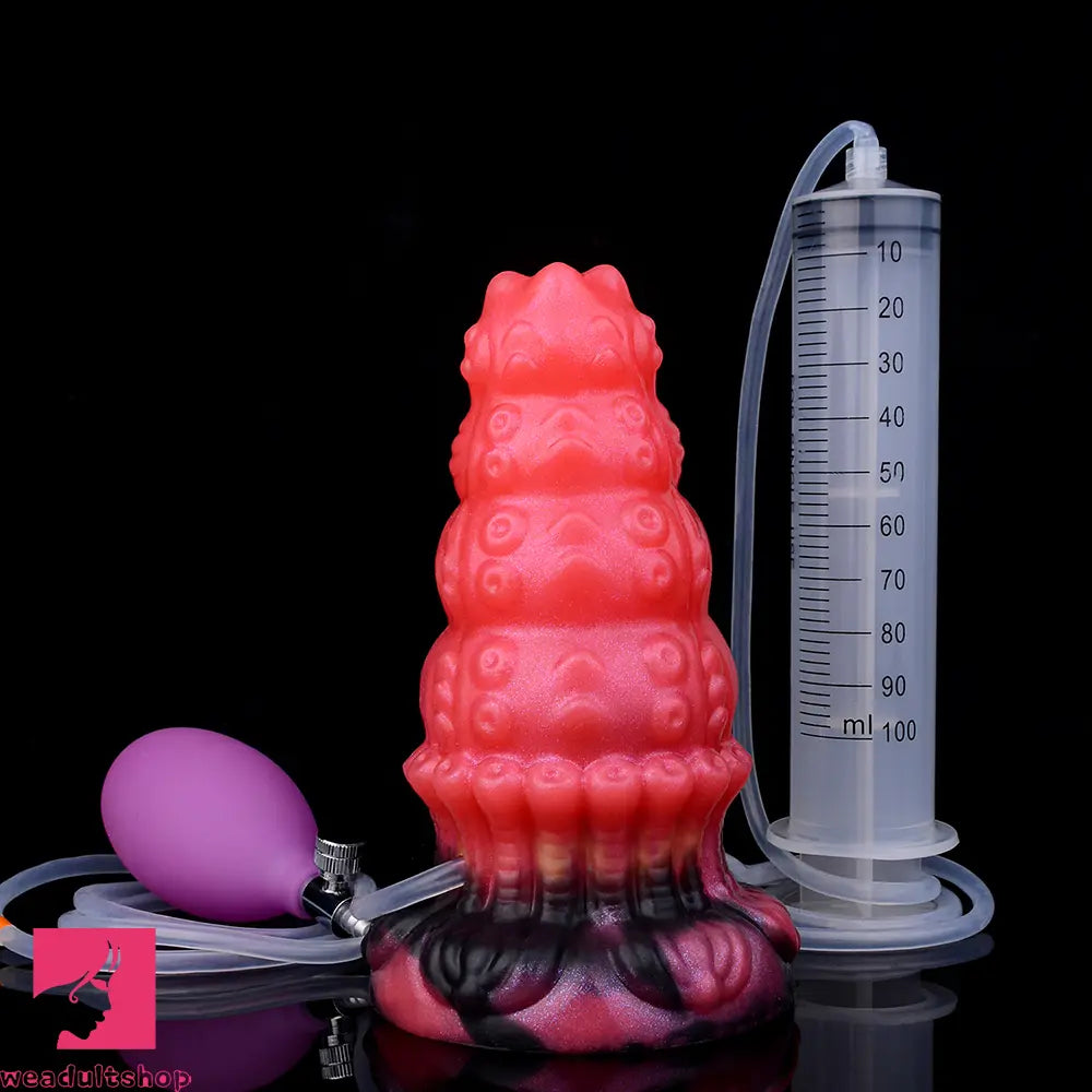 5.83in Fantasy Odd Silicone Soft Inflatable Spraying Water Dildo Butt Plug