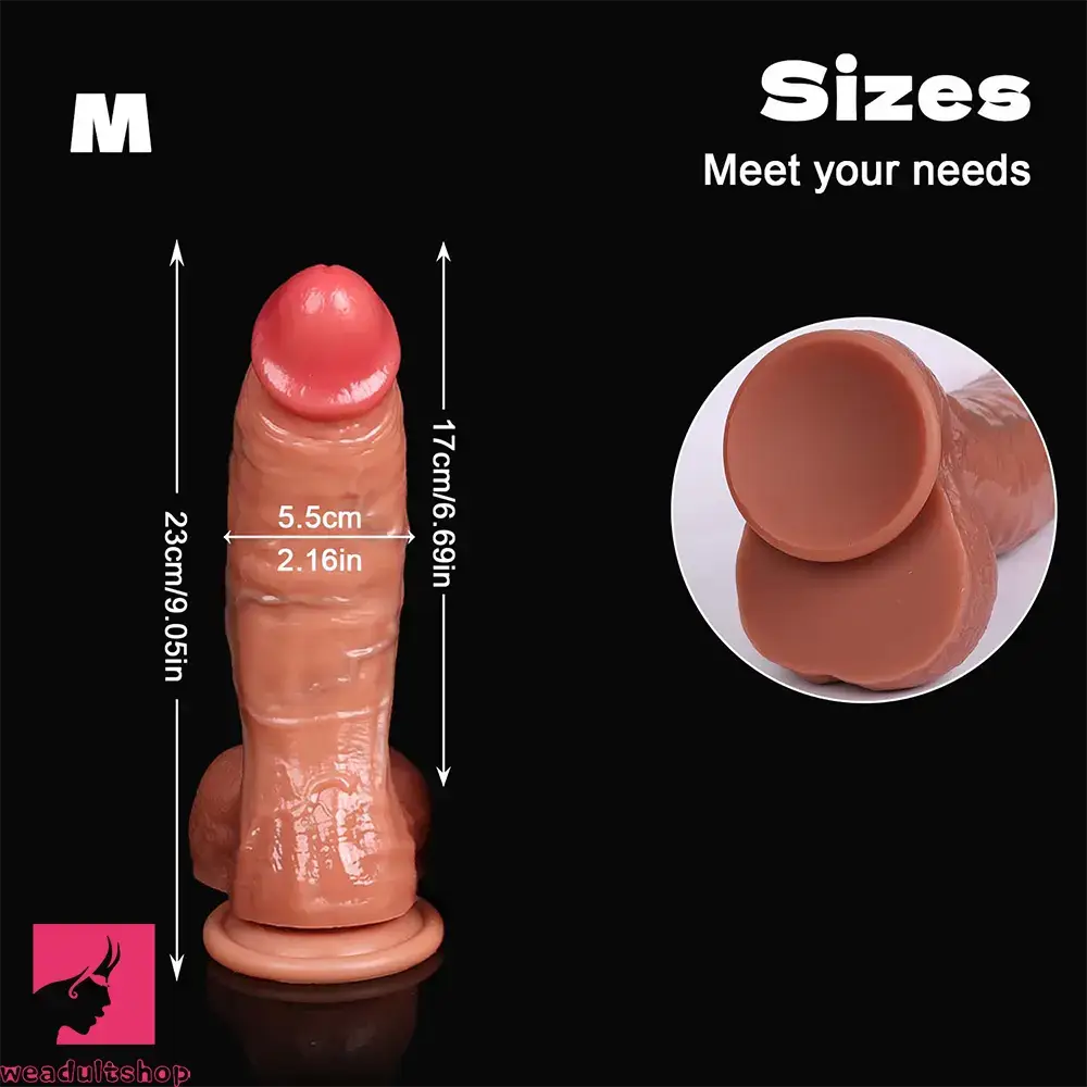 8.26in 9.05in 9.84in 11.81in Realistic Curved Big Penis Dildo For Hands-Free