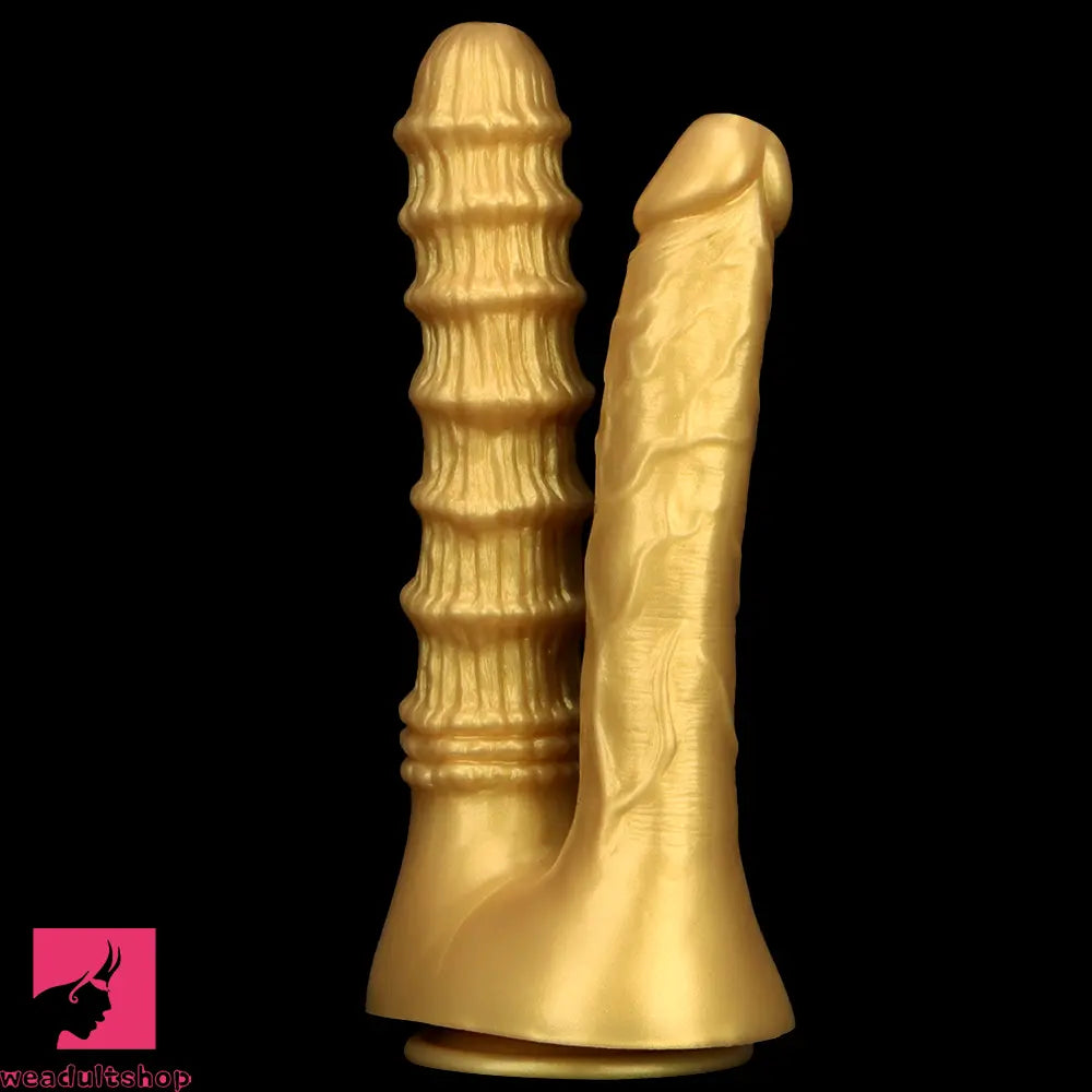 10.82in Big Silicone Soft Gold Double-headed Dildo For Female Lesbian Sex