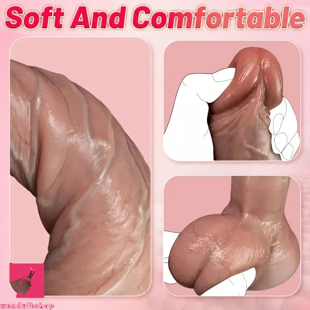 9.64in Big Realistic Liquid Silicone Huge Dildo For Hands-Free Play Cock