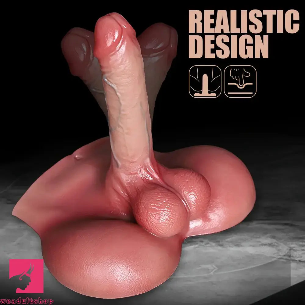 5.71in Dildo With Sex Torso Silicone Female Skin Tone Vaginal Stimulator