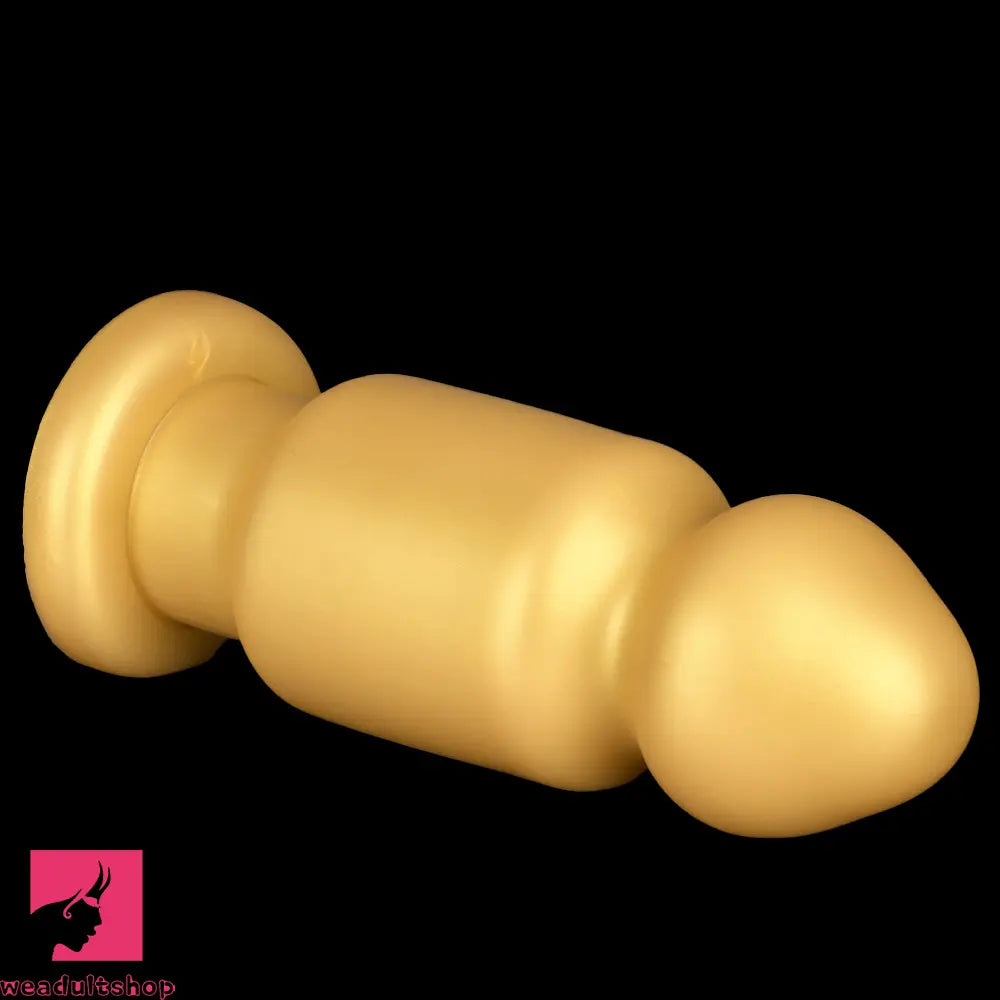 7.87in 11.22in Golden Silicone Soft Big Anal Plug Dildo For Clit Expansion
