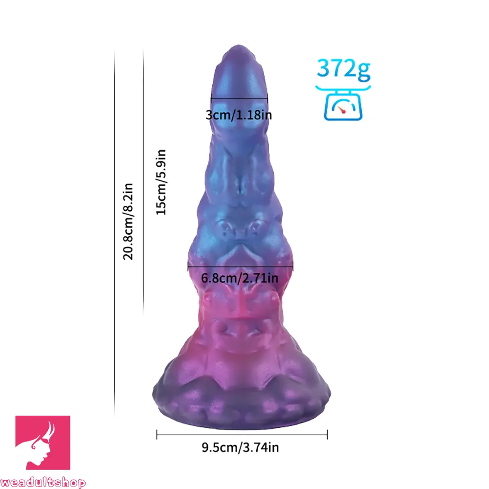 8.2in Silicone Soft Butt Plug Big Fantasy Soft Odd BDSM Dildo Cock Toy