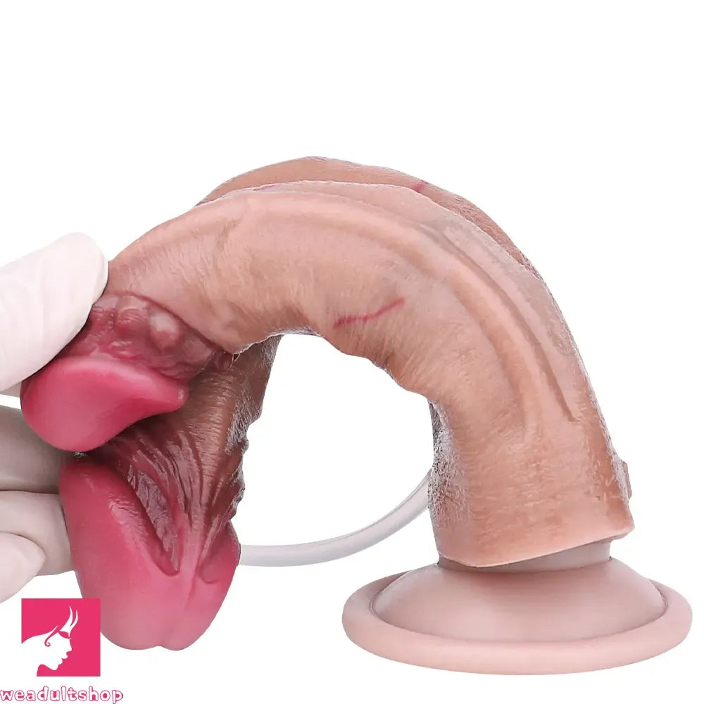 8.26in Double Density Silicone Soft Ejaculating Dual Ended Large Big Dildo
